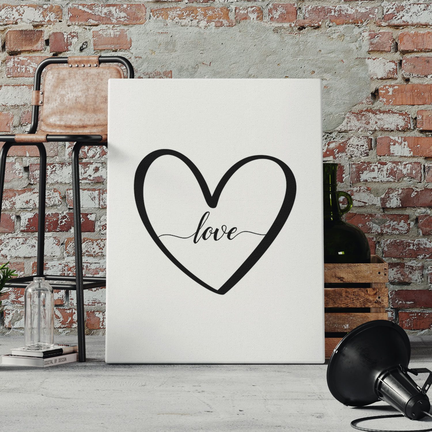 🎨 Bild mit mehr Love Schriftzug - Herz Leinwand, und Liebe Poster Als Poster