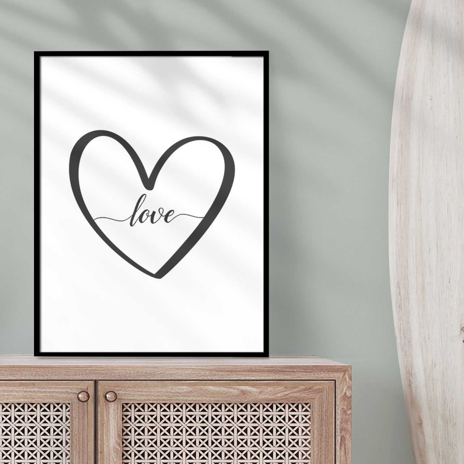 🎨 Poster mit mehr Poster Love Liebe - und Herz Leinwand, Schriftzug Bild Als