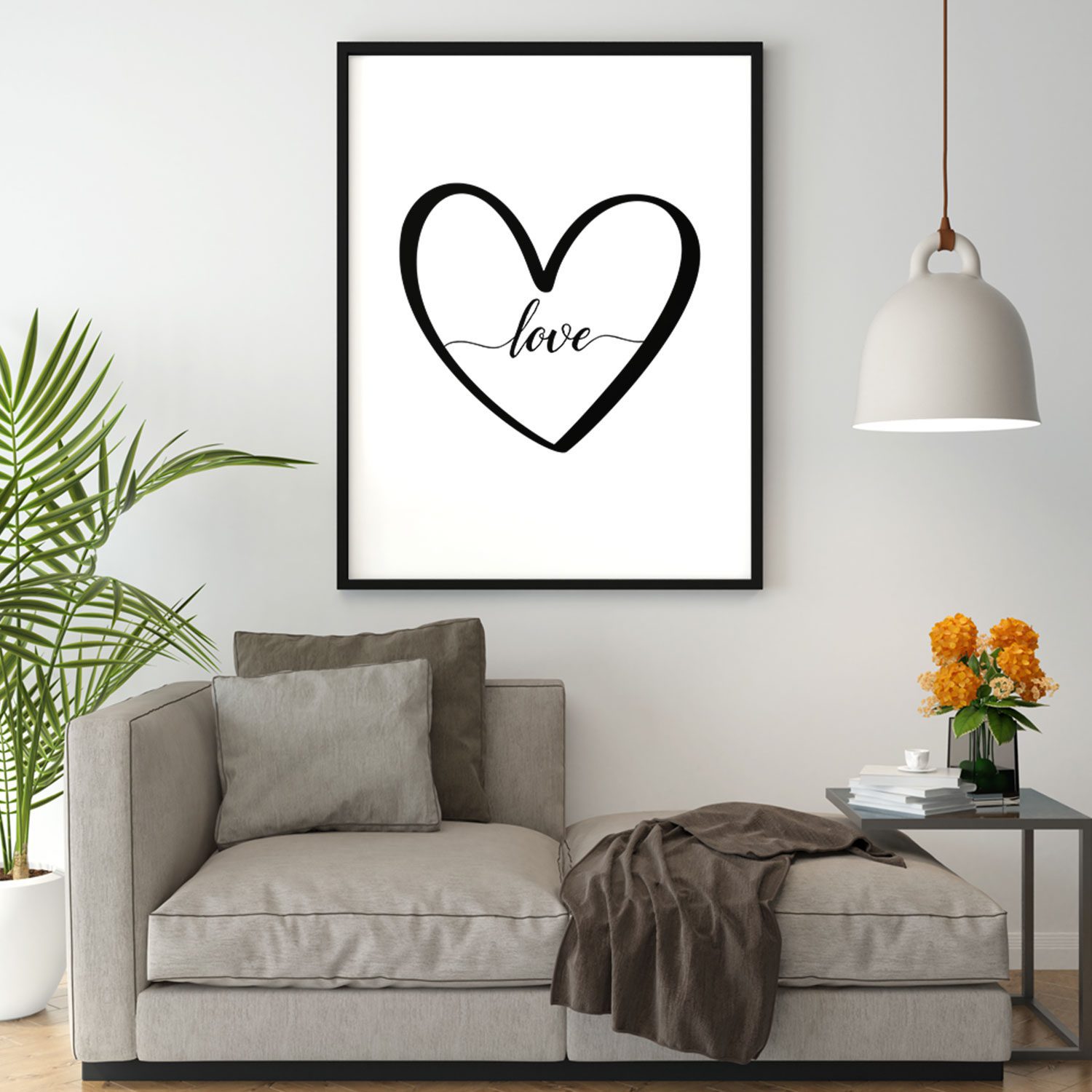 🎨 Poster Liebe Love mehr Schriftzug Poster mit Herz Bild und - Leinwand, Als