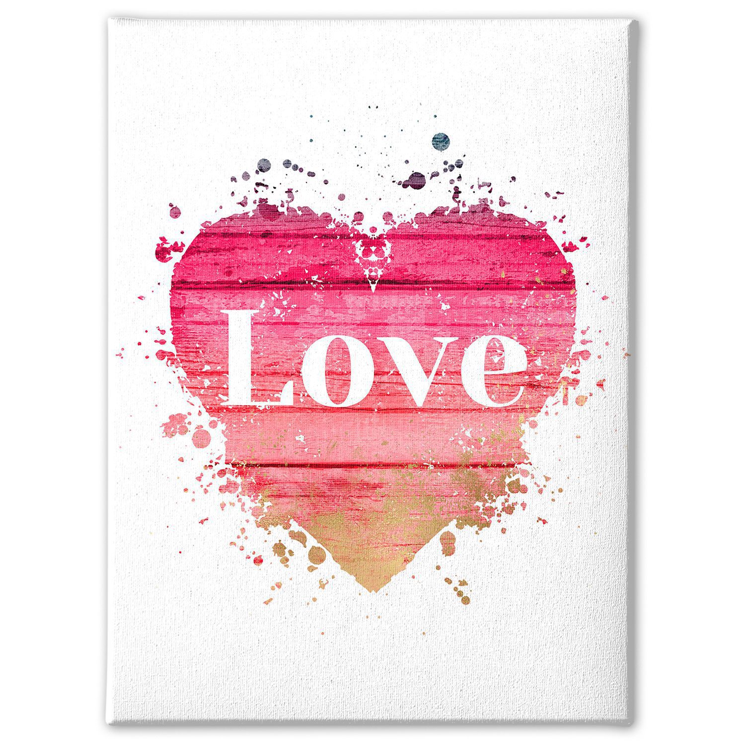 ⭐️ Poster Liebesbild Love Herz Farbexplosion Rosa - Als Leinwand, Poster  und mehr